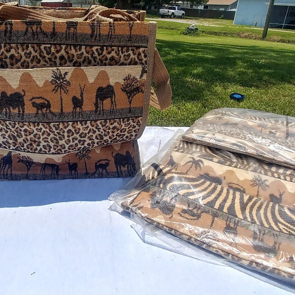Bundle of three (3) Acmar African Safari Tote Bags